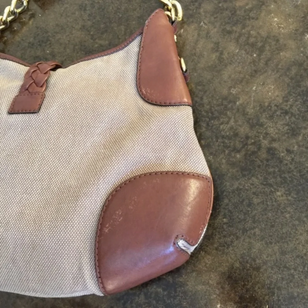 Limited Edition- MICHAEL KORS Leather Canvas Hobo